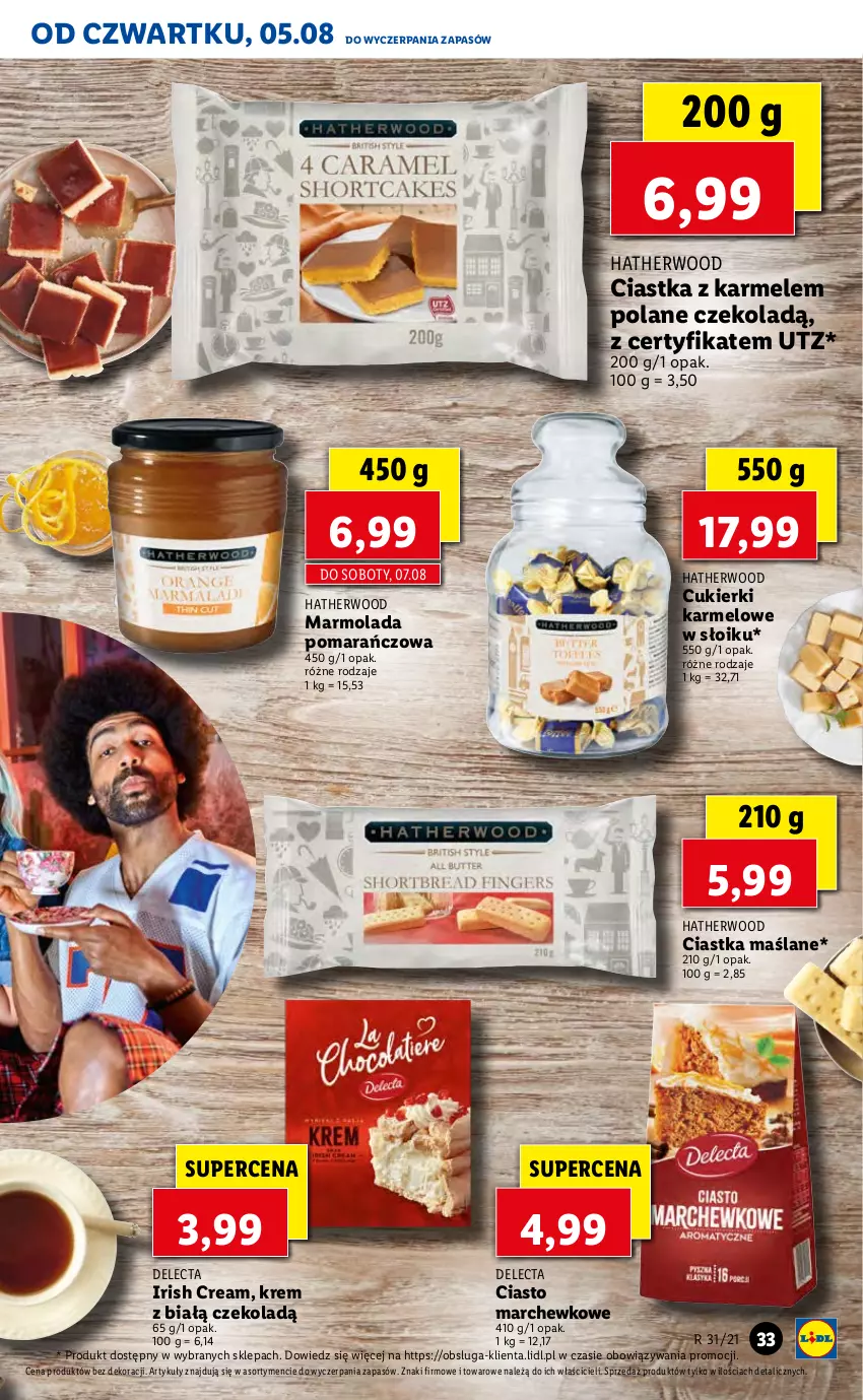 Gazetka promocyjna Lidl - GAZETKA - ważna 05.08 do 07.08.2021 - strona 33 - produkty: Ciastka, Cukier, Cukierki, Delecta, Marmolada, Mola