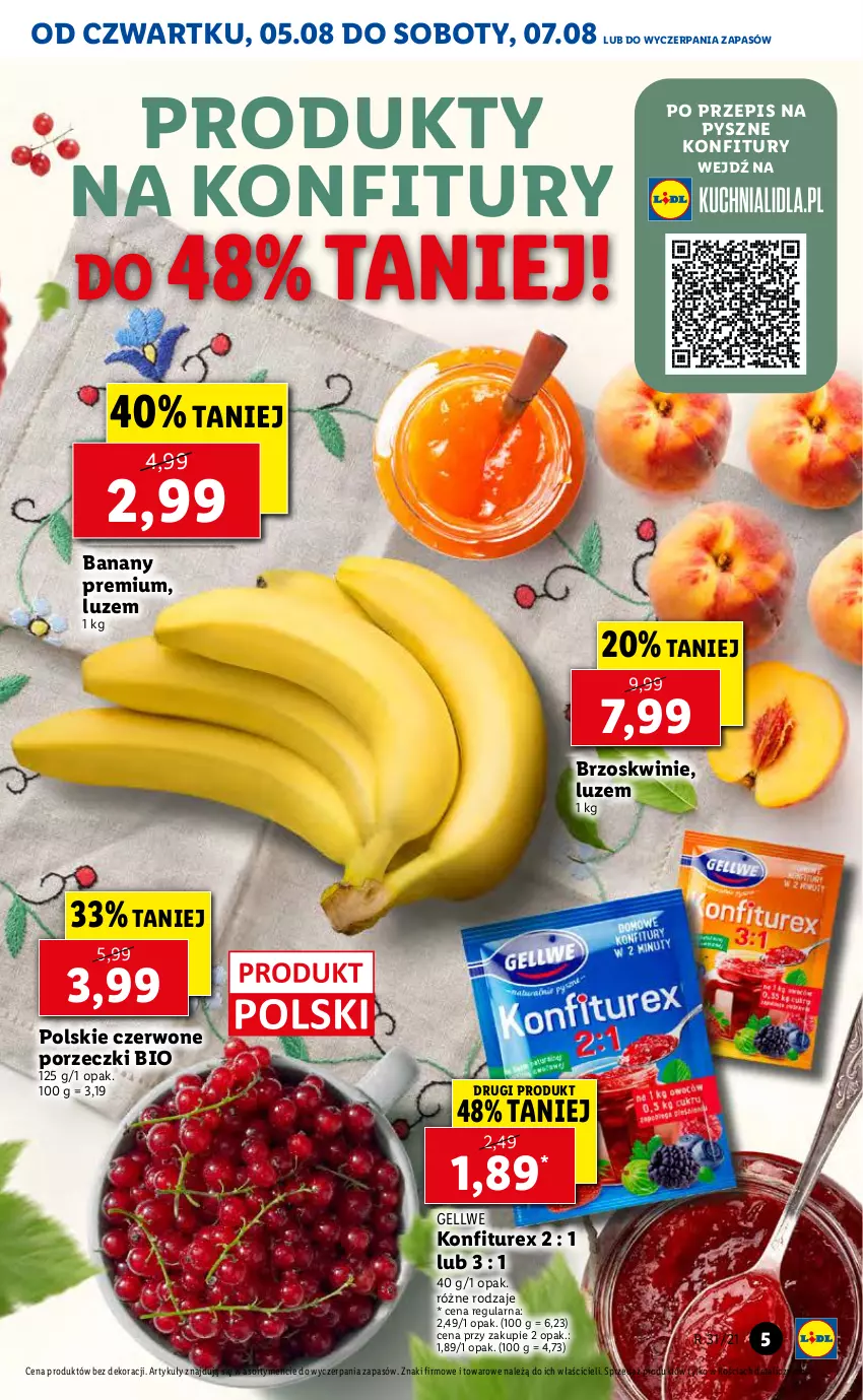 Gazetka promocyjna Lidl - GAZETKA - ważna 05.08 do 07.08.2021 - strona 5 - produkty: Banany, Brzoskwinie, Por