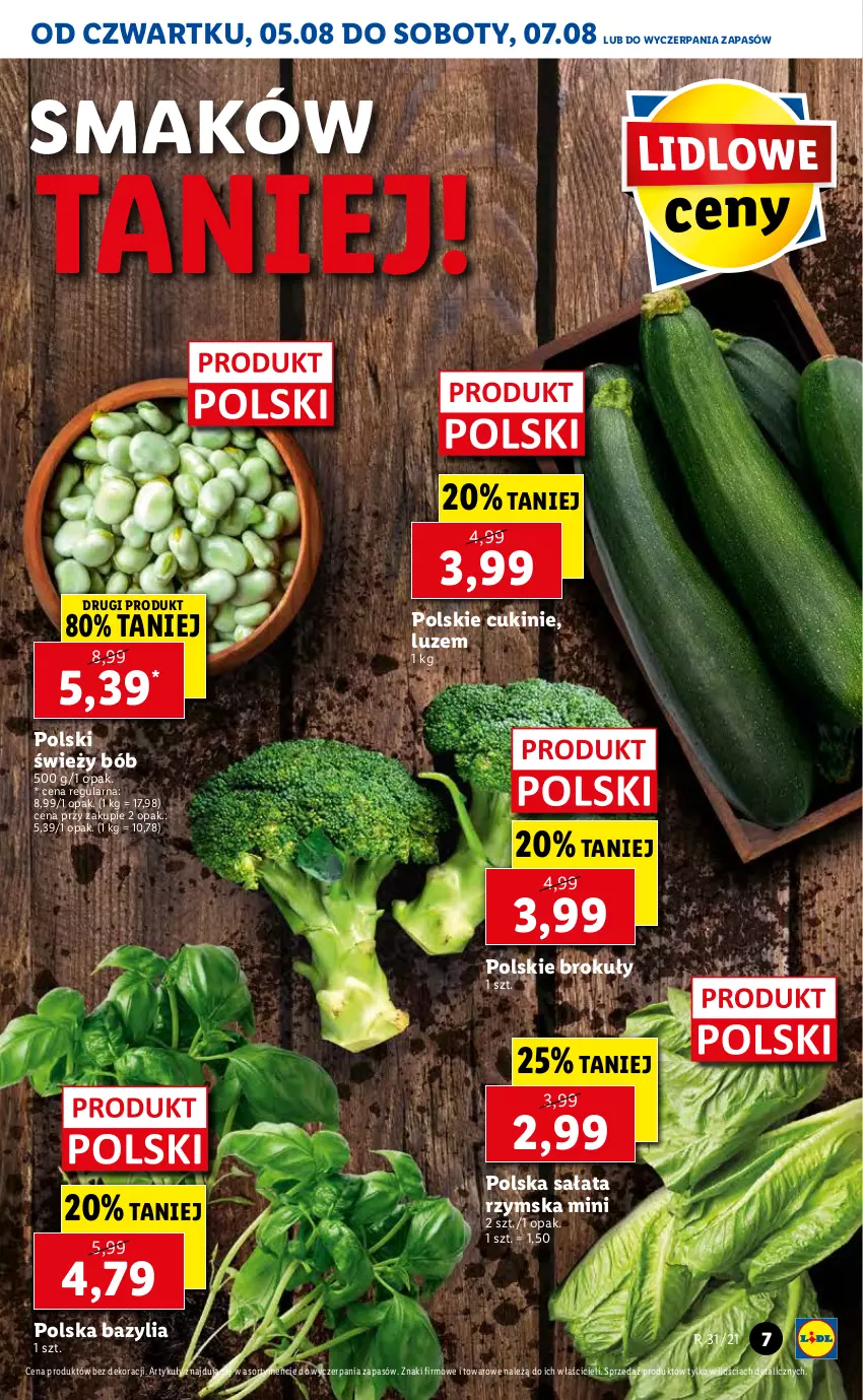 Gazetka promocyjna Lidl - GAZETKA - ważna 05.08 do 07.08.2021 - strona 7 - produkty: Bazyl, Bazylia, Brokuły, Sałat