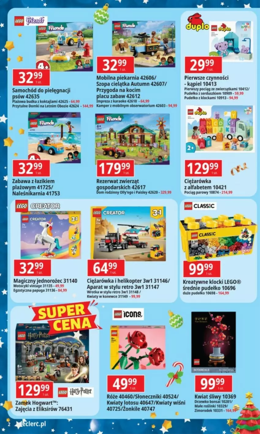 Gazetka promocyjna E Leclerc - ważna 13.11 do 07.12.2024 - strona 12 - produkty: Fa, Helikopter, Jednorożec, Klocki, Koc, LEGO, Mobil, Pociąg, Pudełko, Samochód, Ser