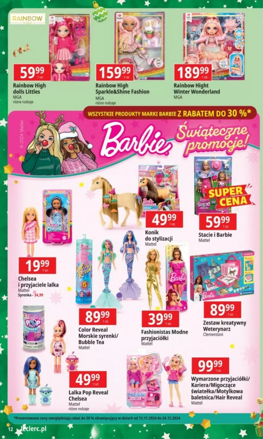 Gazetka promocyjna E Leclerc - ważna 13.11 do 07.12.2024 - strona 4 - produkty: Barbie, Fa, Lalka, Mattel