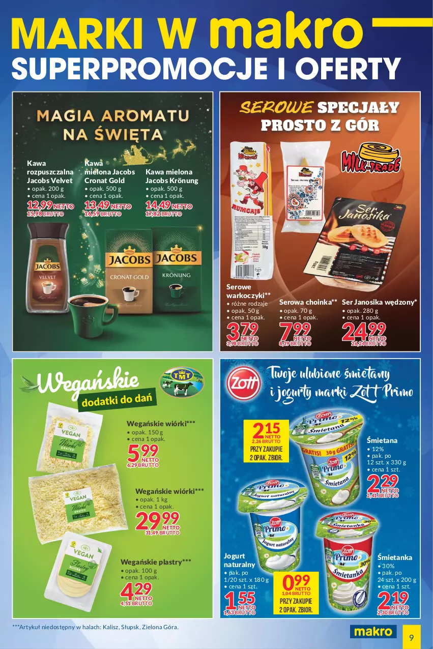 Gazetka promocyjna Makro - [Oferta specjalna] Marki w MAKRO - ważna 14.12 do 26.12.2021 - strona 9 - produkty: Choinka, Inka, Jacobs, Jacobs Krönung, Jacobs Velvet, Jogurt, Jogurt naturalny, Kawa, Kawa mielona, Kawa rozpuszczalna, Koc, Ser, Velvet