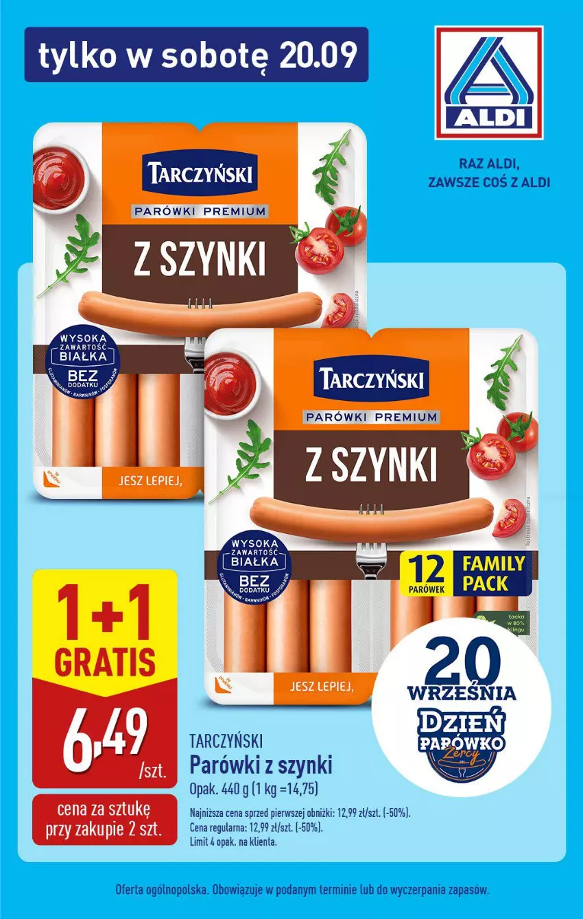 Gazetka promocyjna Aldi - Pełna oferta - ważna 15.09 do 20.09.2025 - strona 12 - produkty: Gra, Parówki, Parówki z szynki, Sok, Tarczyński