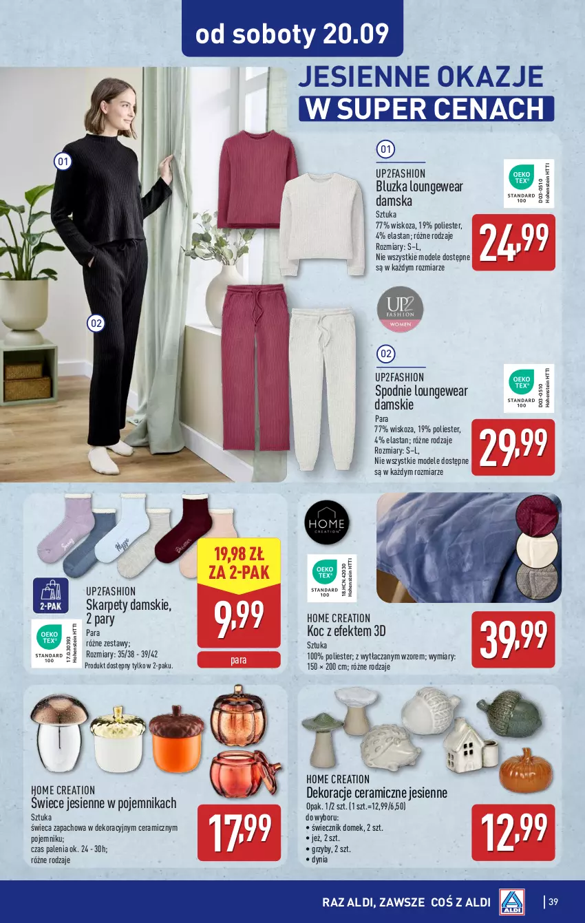 Gazetka promocyjna Aldi - Pełna oferta - ważna 15.09 do 20.09.2025 - strona 39 - produkty: Fa, Grzyby, Karp, Koc, Pojemnik, Spodnie