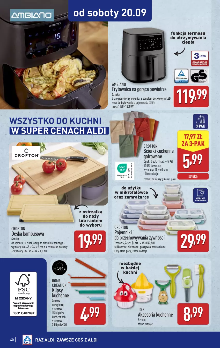 Gazetka promocyjna Aldi - Pełna oferta - ważna 15.09 do 20.09.2025 - strona 40 - produkty: Fa, Gra, Kosz, Noż, Pojemnik, Pokrywa, Termos, Wełna