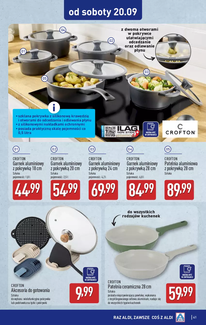 Gazetka promocyjna Aldi - Pełna oferta - ważna 15.09 do 20.09.2025 - strona 41 - produkty: Garnek, LANA, Patelnia, Patelnia ceramiczna