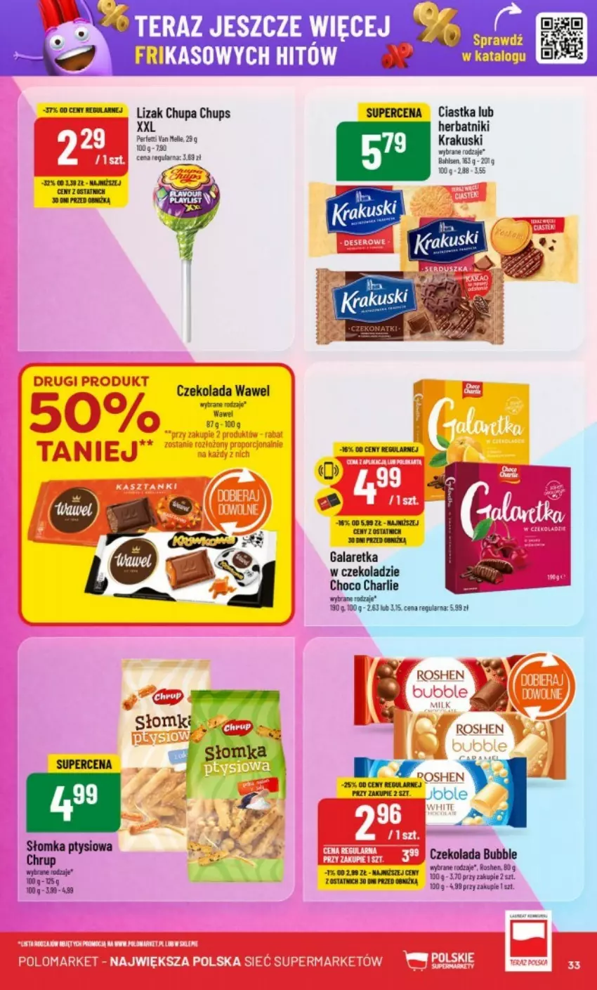 Gazetka promocyjna PoloMarket - ważna 22.01 do 28.01.2025 - strona 27 - produkty: Chupa Chups, Czekolada, Fa, Gala, Galaretka, Krakus, Krakuski, Wawel