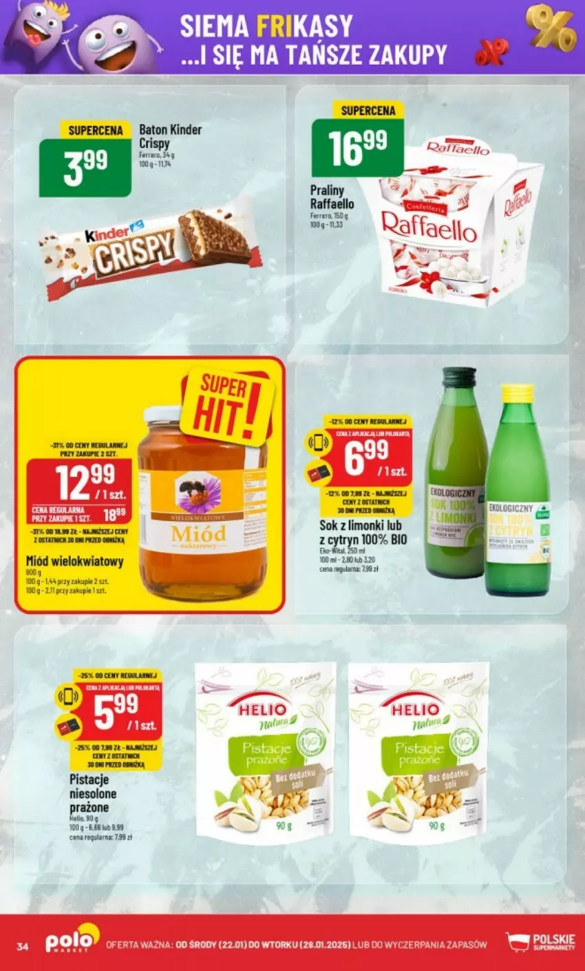 Gazetka promocyjna PoloMarket - ważna 22.01 do 28.01.2025 - strona 28 - produkty: Baton, Kinder, Pistacje, Sok