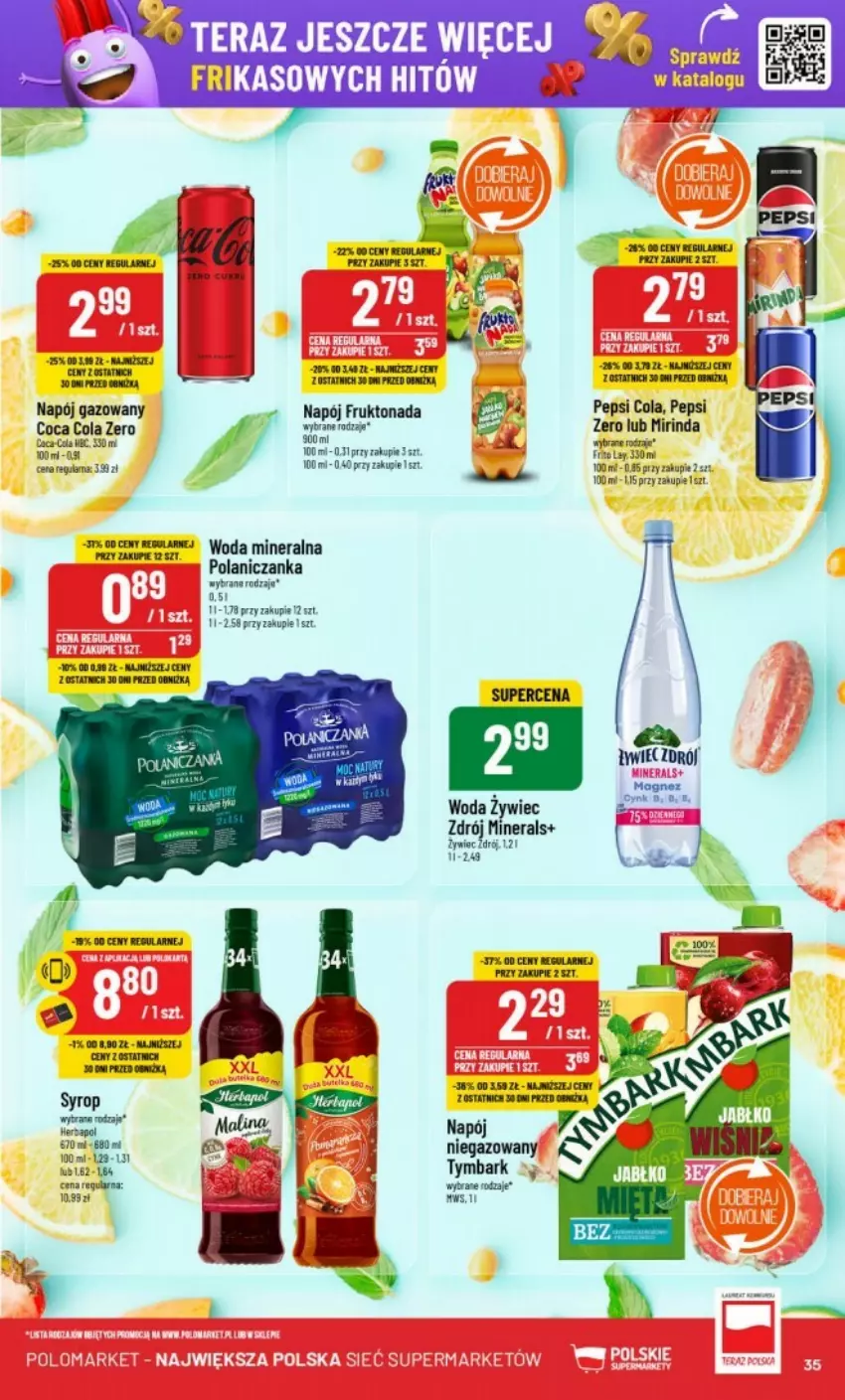 Gazetka promocyjna PoloMarket - ważna 22.01 do 28.01.2025 - strona 29 - produkty: Fa, Magnez, Mirinda, Napój, Napój gazowany, Napój niegazowany, Pepsi, Syrop, Tera, Tymbark, Woda, Woda mineralna