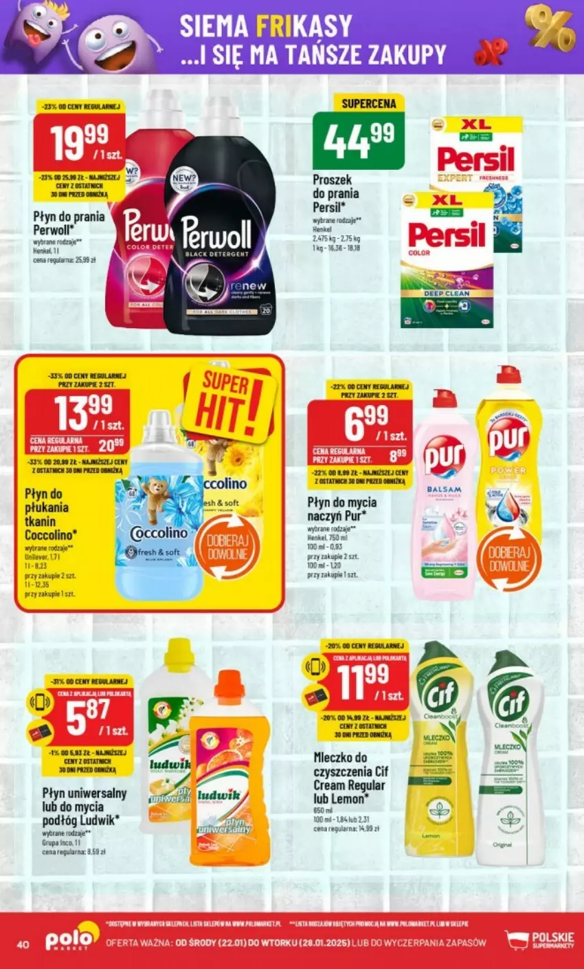 Gazetka promocyjna PoloMarket - ważna 22.01 do 28.01.2025 - strona 35 - produkty: Cif, Coccolino, Gra, Ludwik, Mleczko, Persil, Perwoll, Płyn do mycia, Płyn do prania, SVR