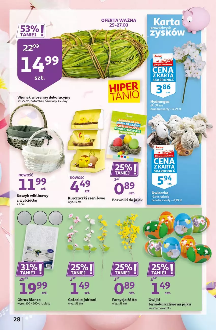 Gazetka promocyjna Auchan - Święta tuż tuż Hipermarkety - ważna 25.03 do 03.04.2021 - strona 28 - produkty: Kosz, Obrus, Owijki