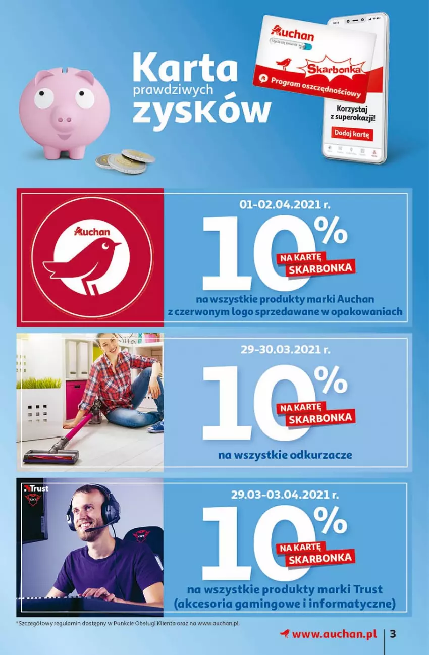 Gazetka promocyjna Auchan - Święta tuż tuż Hipermarkety - ważna 25.03 do 03.04.2021 - strona 3 - produkty: Odkurzacz, Odkurzacze, Rust