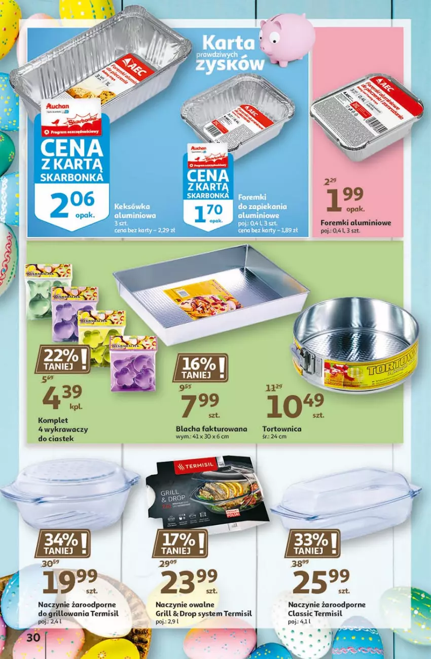 Gazetka promocyjna Auchan - Święta tuż tuż Hipermarkety - ważna 25.03 do 03.04.2021 - strona 30 - produkty: Fa, Grill, Naczynie żaroodporne, Por, Stek, Tortownica