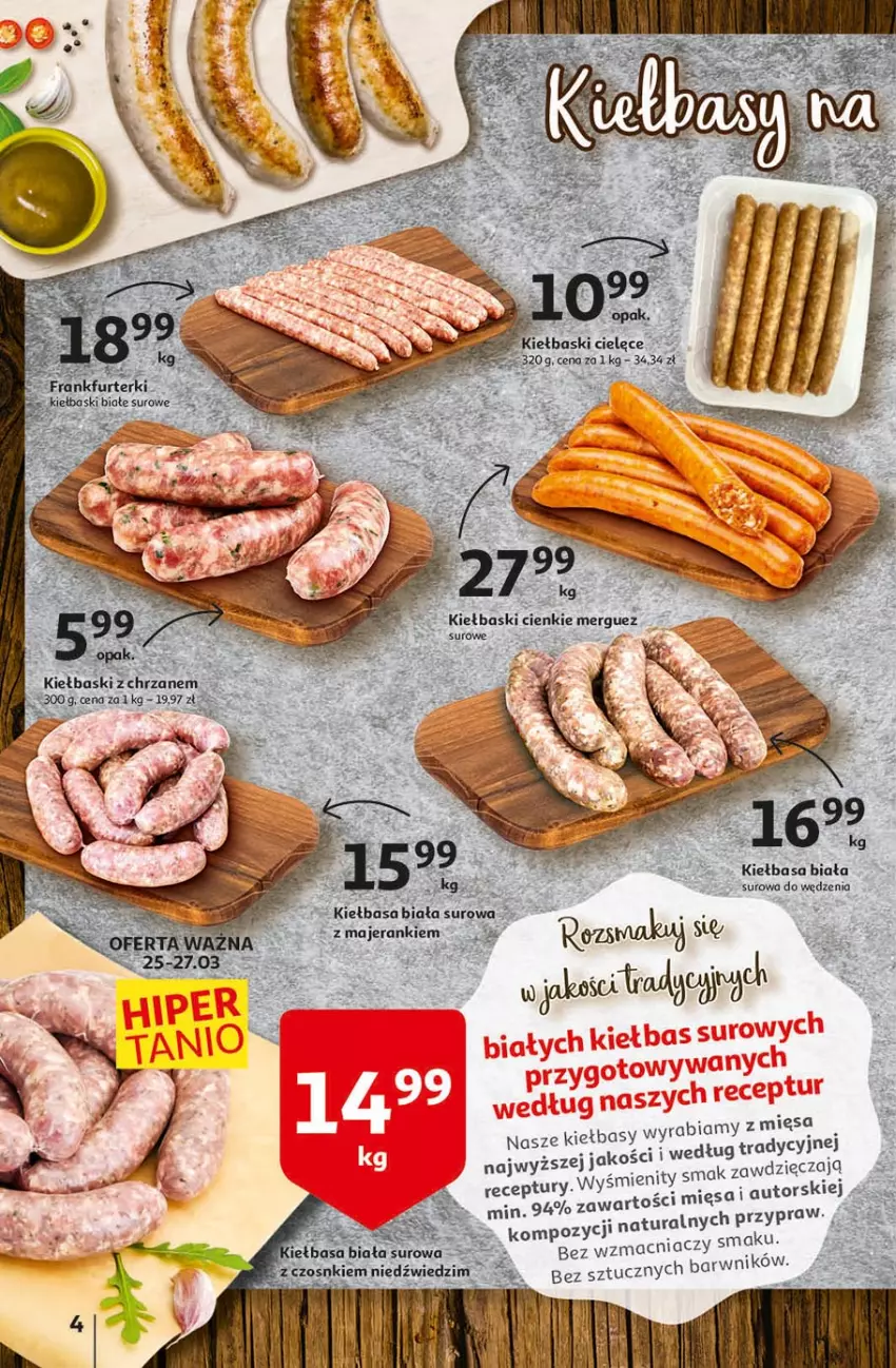 Gazetka promocyjna Auchan - Święta tuż tuż Hipermarkety - ważna 25.03 do 03.04.2021 - strona 4 - produkty: Chrzan, Frankfurterki, Kiełbasa, Kiełbasa biała, Kiełbaski białe