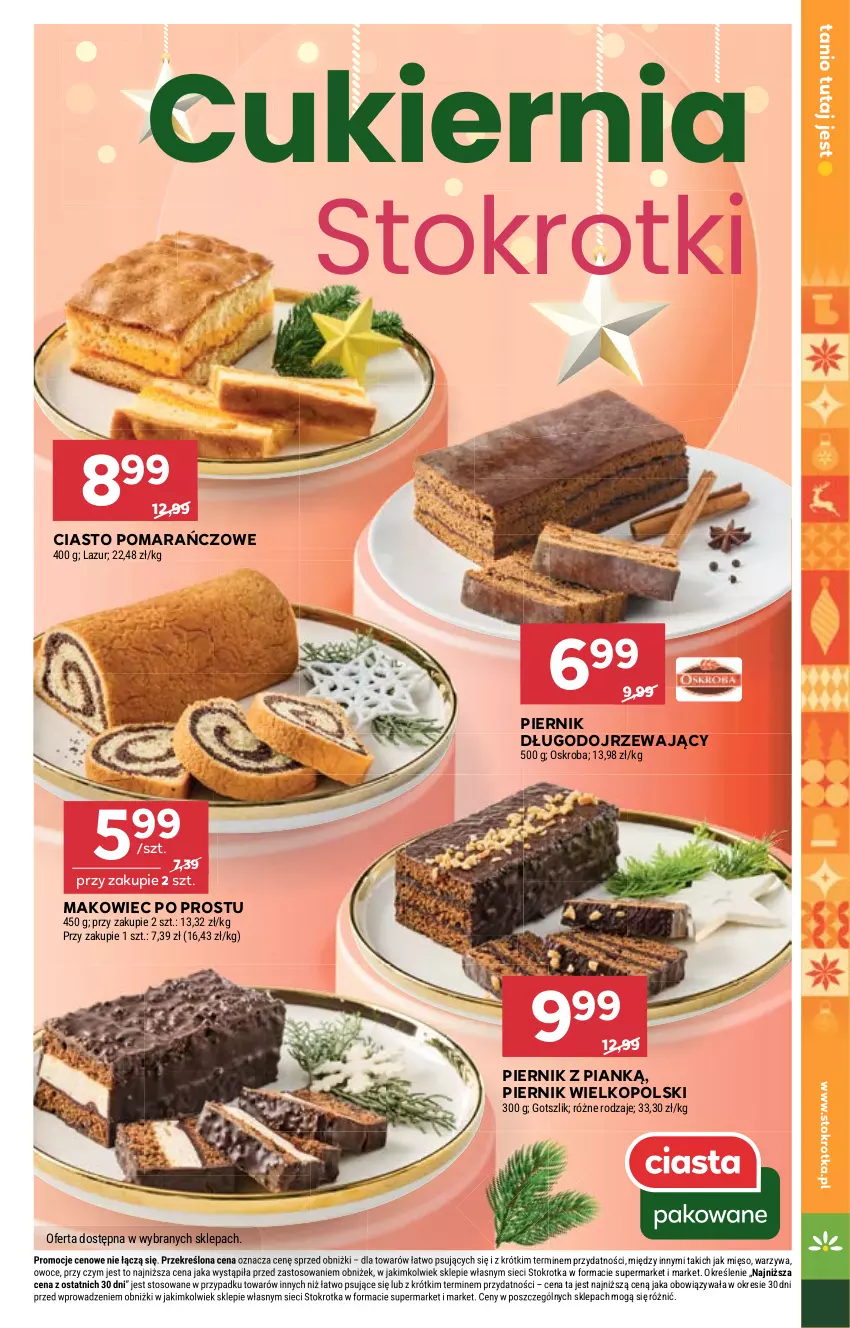 Gazetka promocyjna Stokrotka - Market - ważna 04.12 do 10.12.2025 - strona 9 - produkty: Cukier, Lazur, Makowiec, Mięso, Owoce, Piernik, Warzywa