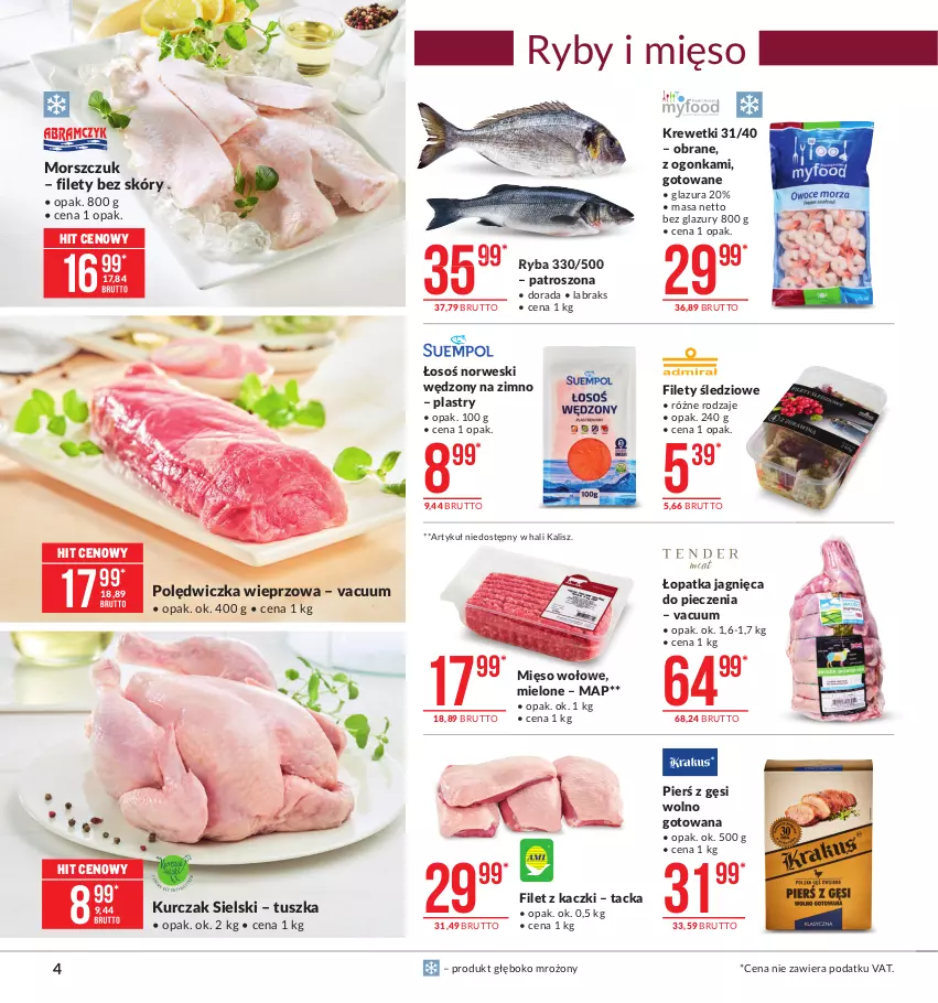 Gazetka promocyjna Makro - [Oferta promocyjna] Artykuły spożywcze - ważna 07.01 do 25.01.2021 - strona 4 - produkty: Glazura, Krewetki, Kurczak, Lazur, Mięso, Mięso wołowe, Piec, Polędwiczka wieprzowa, Ryba, Tusz