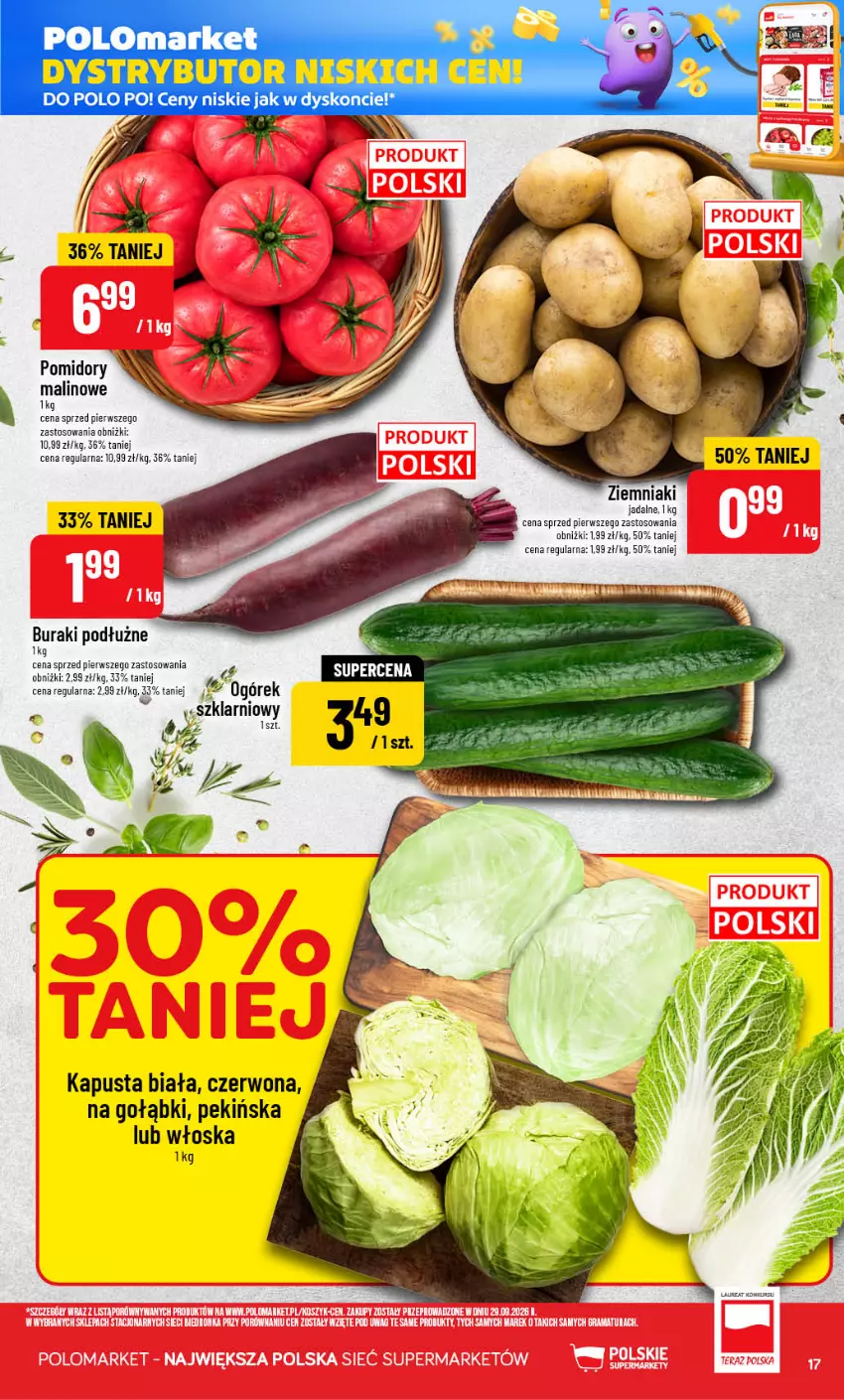 Gazetka promocyjna PoloMarket - Gazetka POLOmarket - ważna 21.10 do 27.10.2026 - strona 17 - produkty: Buraki, Fa, Pomidory, Ziemniaki
