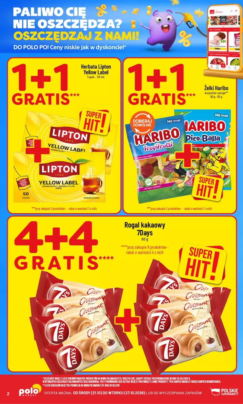Gazetka promocyjna PoloMarket - Gazetka POLOmarket - ważna 21.10 do 27.10.2026 - strona 2 - produkty: Haribo, Herbata, Kakao, Lipton, Rogal