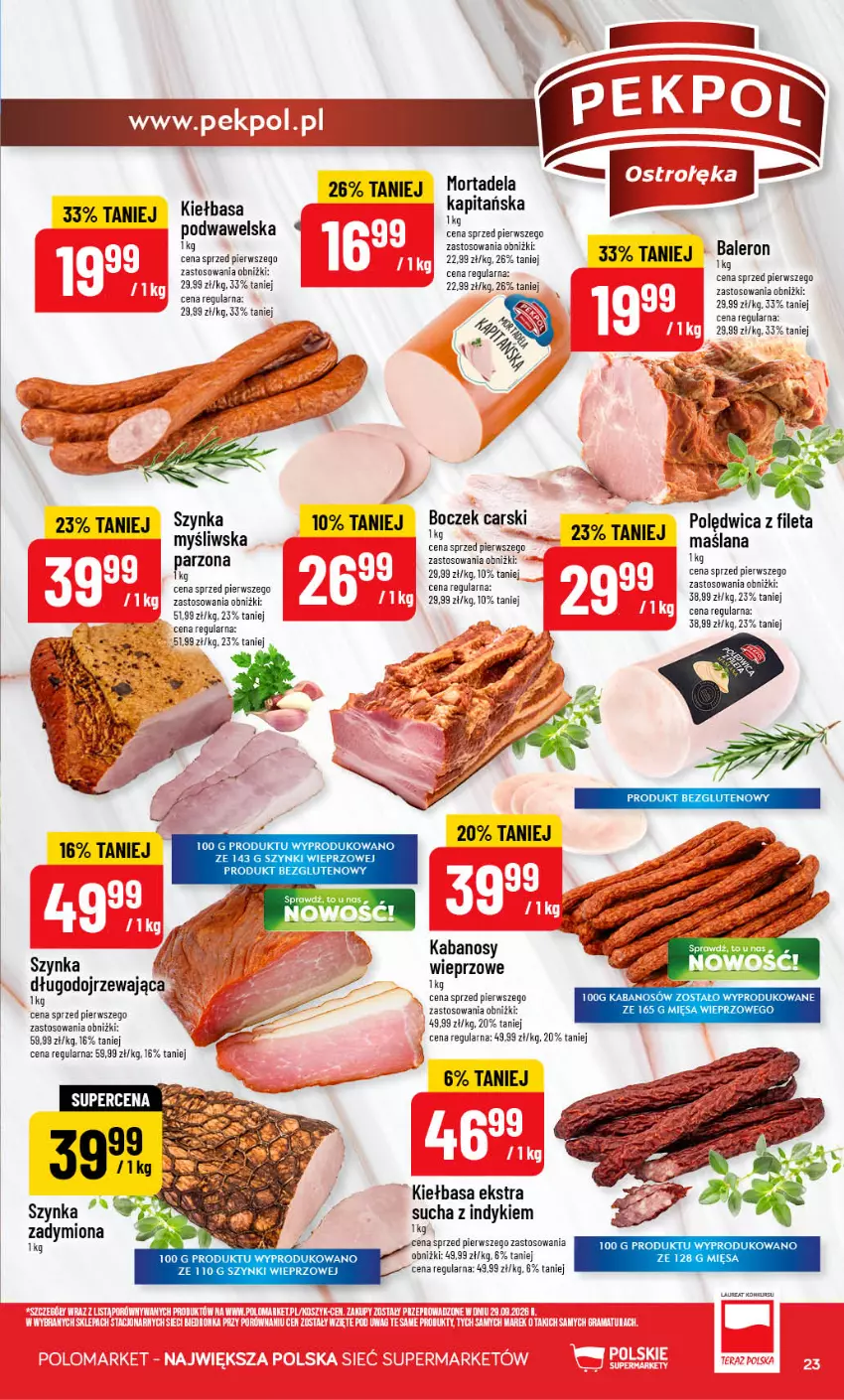 Gazetka promocyjna PoloMarket - Gazetka POLOmarket - ważna 21.10 do 27.10.2026 - strona 23 - produkty: Boczek, Cars, Kabanos, Kiełbasa, LANA, Laur, Polędwica, Szynka, Wawel