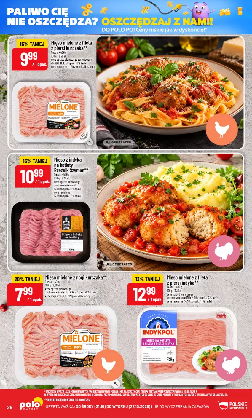 Gazetka promocyjna PoloMarket - Gazetka POLOmarket - ważna 21.10 do 27.10.2026 - strona 28 - produkty: Kotlet, Kurczak, Mięso, Mięso mielone, Mięso z indyka