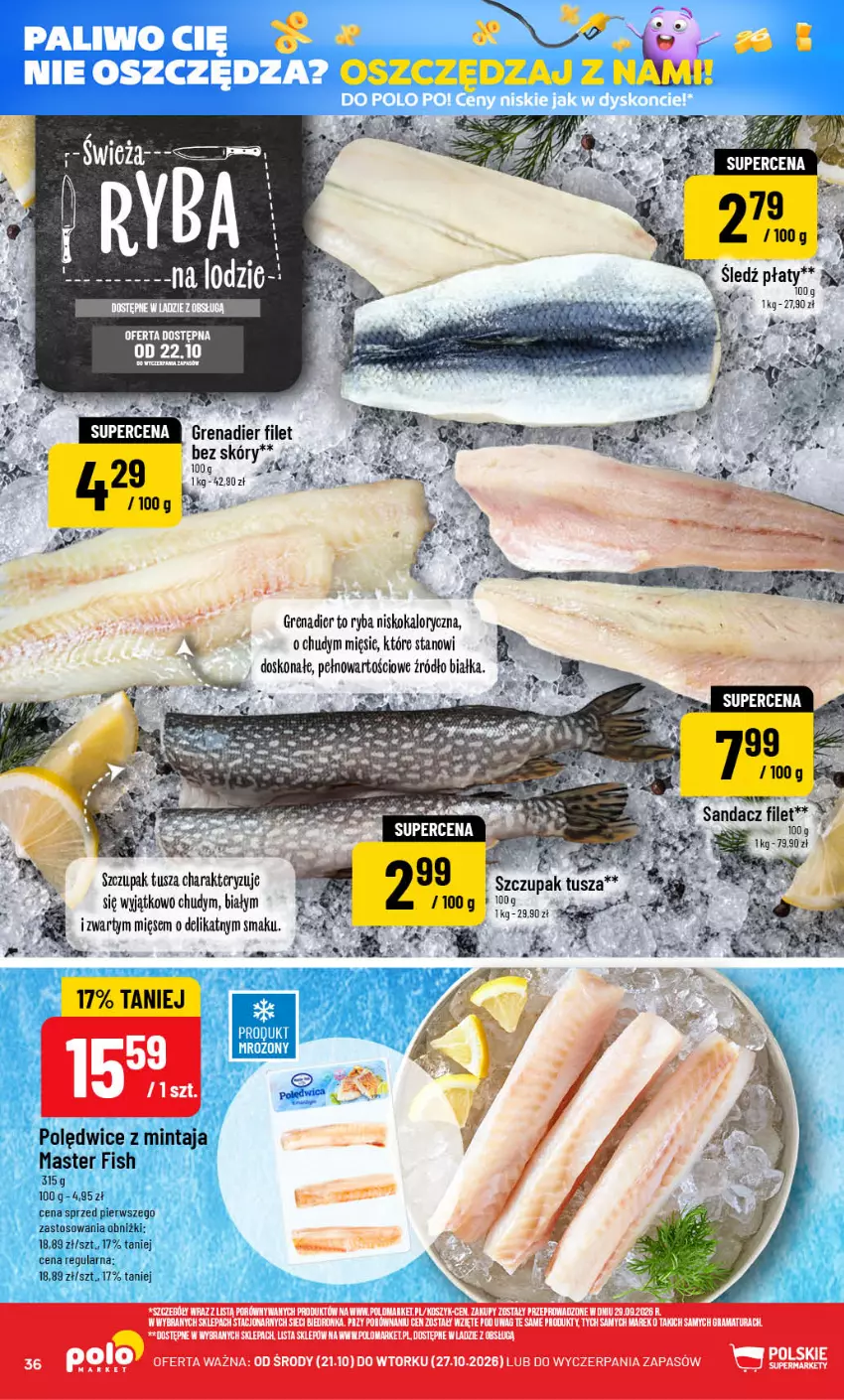 Gazetka promocyjna PoloMarket - Gazetka POLOmarket - ważna 21.10 do 27.10.2026 - strona 36 - produkty: Fa, Grenadier, Kosz, Mintaj, Por, Ryba, Tusz, Zupa