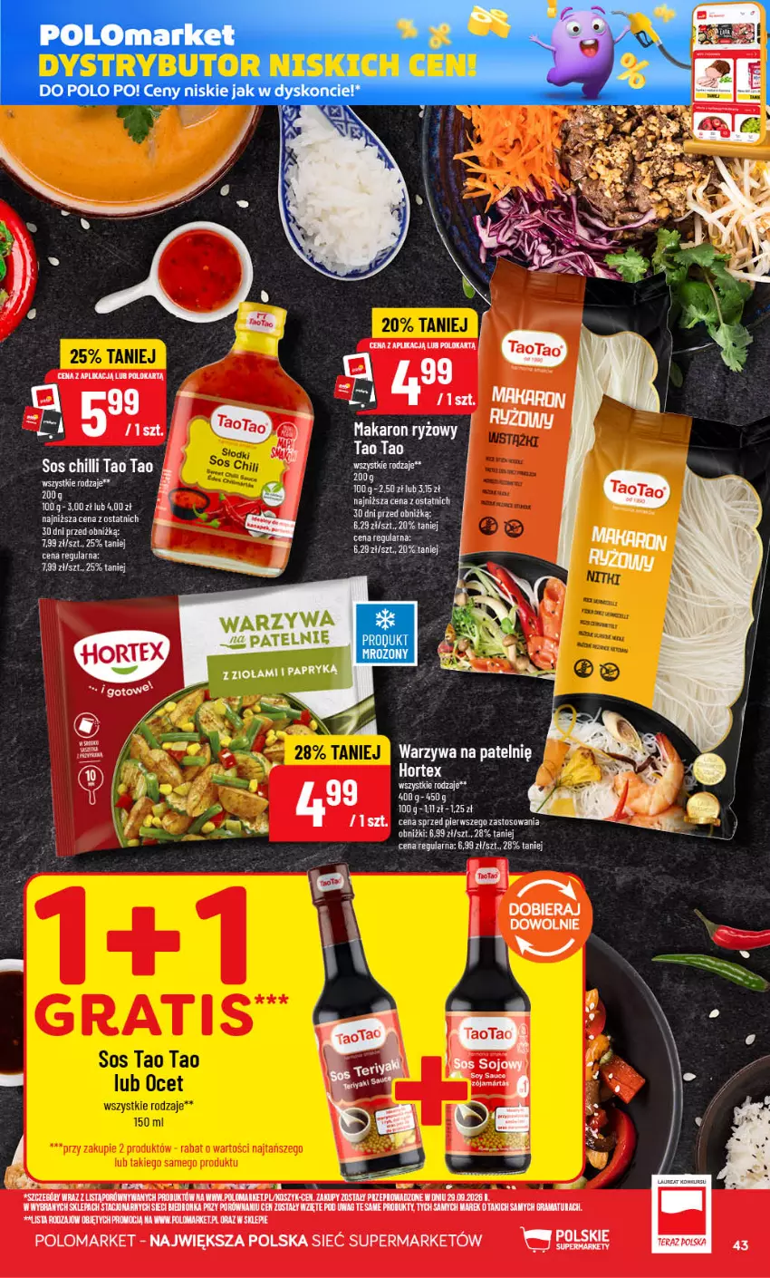 Gazetka promocyjna PoloMarket - Gazetka POLOmarket - ważna 21.10 do 27.10.2026 - strona 43 - produkty: Fa, Gra, Hortex, Kosz, Makaron, Por, Rama, Sos, Sos chilli, Tera, Warzywa