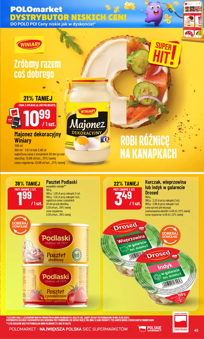 Gazetka promocyjna PoloMarket - Gazetka POLOmarket - ważna 21.10 do 27.10.2026 - strona 45 - produkty: Fa, Gala, Kurczak, Pasztet, Podlaski, Wieprzowina, Winiary