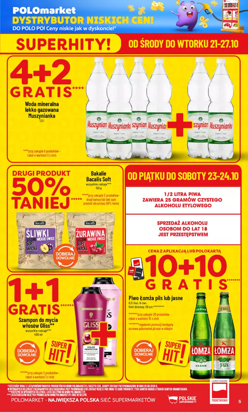 Gazetka promocyjna PoloMarket - Gazetka POLOmarket - ważna 21.10 do 27.10.2026 - strona 5 - produkty: HP, Laur, Mus, Muszynianka, Piwo, Szampon, Woda, Woda mineralna