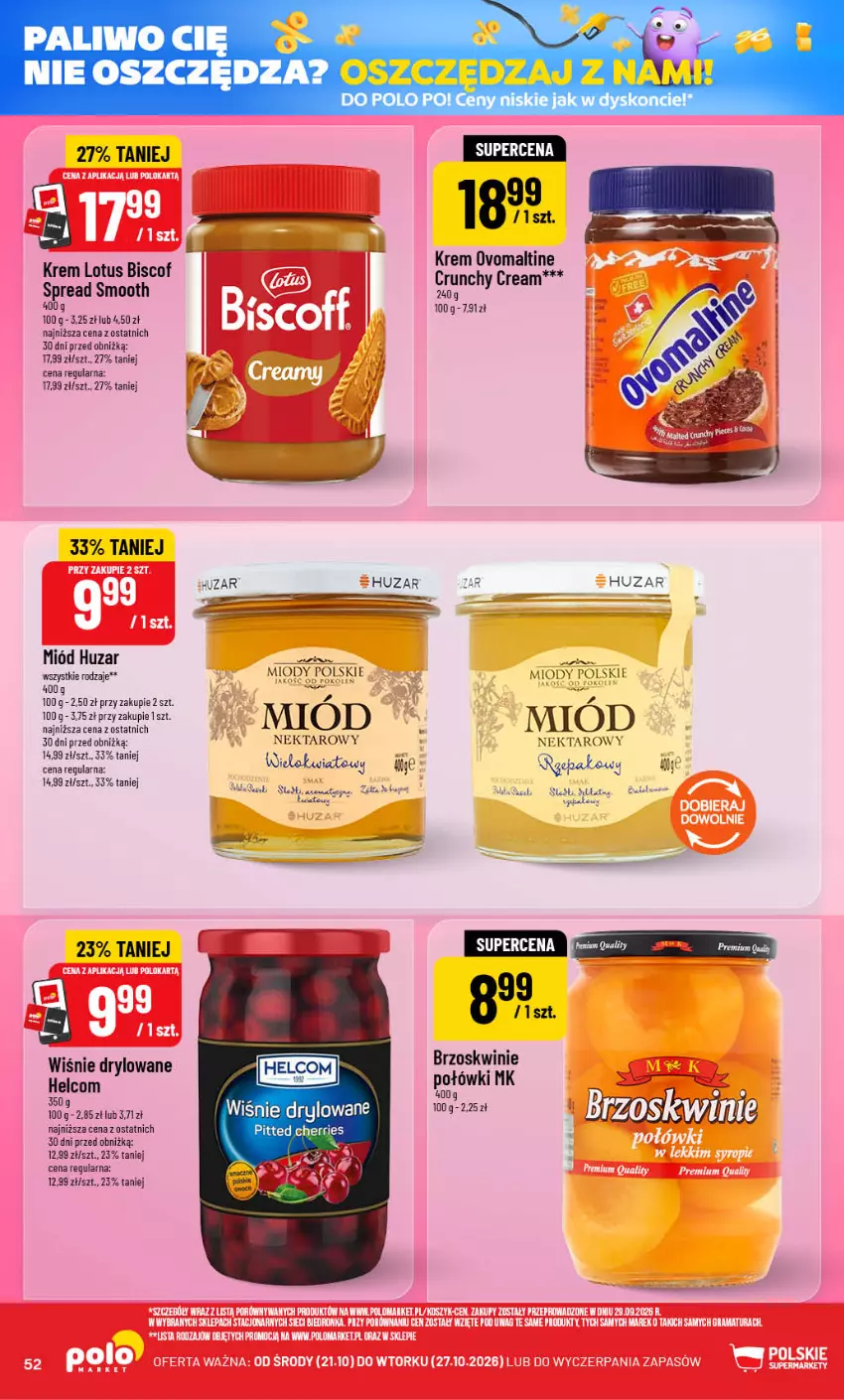 Gazetka promocyjna PoloMarket - Gazetka POLOmarket - ważna 21.10 do 27.10.2026 - strona 52 - produkty: Brzoskwinie, HELCOM, Lody, Miód, Nektar