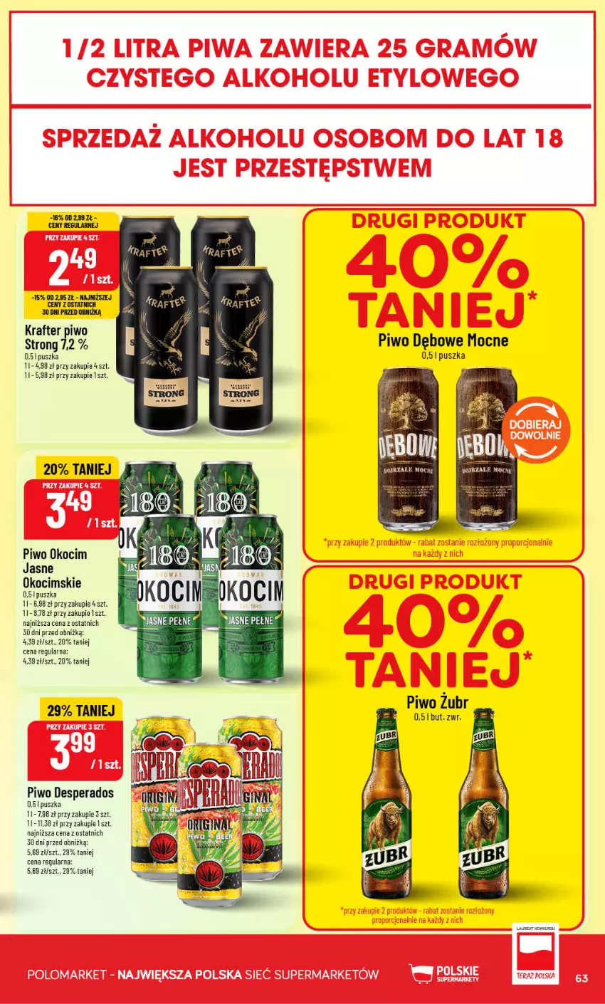 Gazetka promocyjna PoloMarket - Gazetka POLOmarket - ważna 21.10 do 27.10.2026 - strona 63 - produkty: Desperados, Koc, Laur, Okocim, Piwo