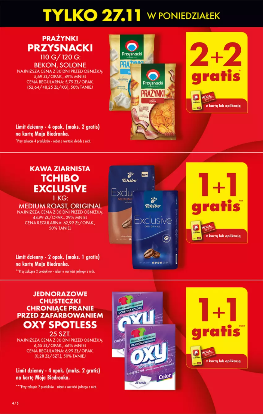 Gazetka promocyjna Biedronka - Od poniedzialku - ważna 27.11 do 02.12.2023 - strona 4 - produkty: Beko, Chusteczki, Fa, Gin, Gra, Kawa, Kawa ziarnista, Przysnacki, Tchibo