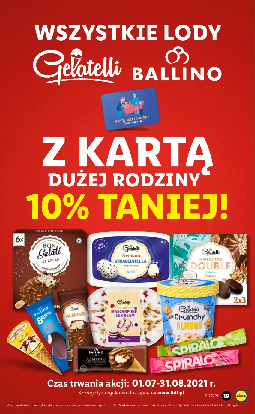 Gazetka promocyjna Lidl - GAZETKA - ważna 08.07 do 10.07.2021 - strona 19 - produkty: Lody