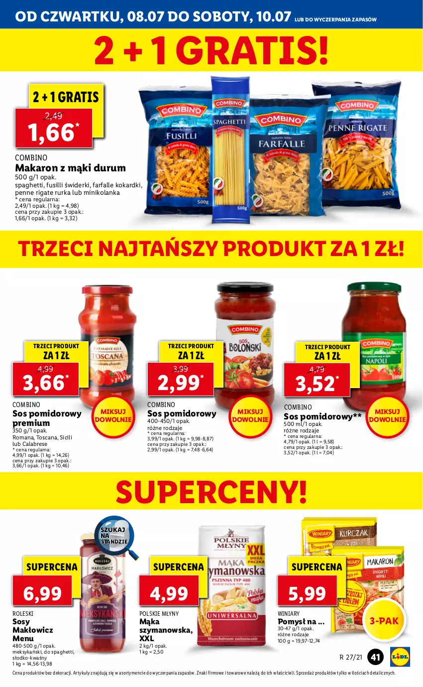 Gazetka promocyjna Lidl - GAZETKA - ważna 08.07 do 10.07.2021 - strona 41 - produkty: Fa, Gra, Mąka, Makaron, Penne, Polskie Młyny, Rum, Sos, Sos pomidorowy, Spaghetti, Winiary