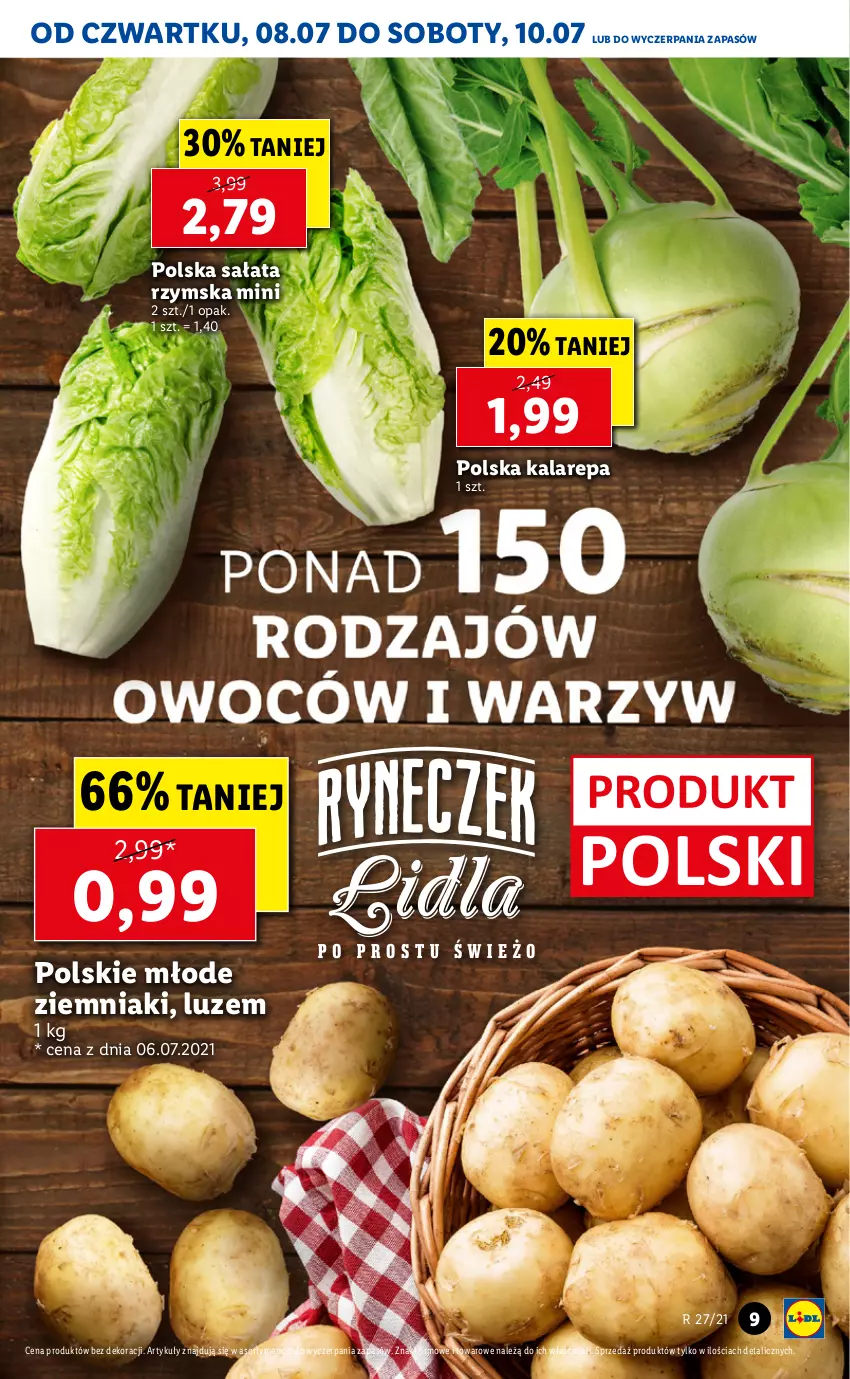 Gazetka promocyjna Lidl - GAZETKA - ważna 08.07 do 10.07.2021 - strona 9 - produkty: Sałat, Ziemniaki