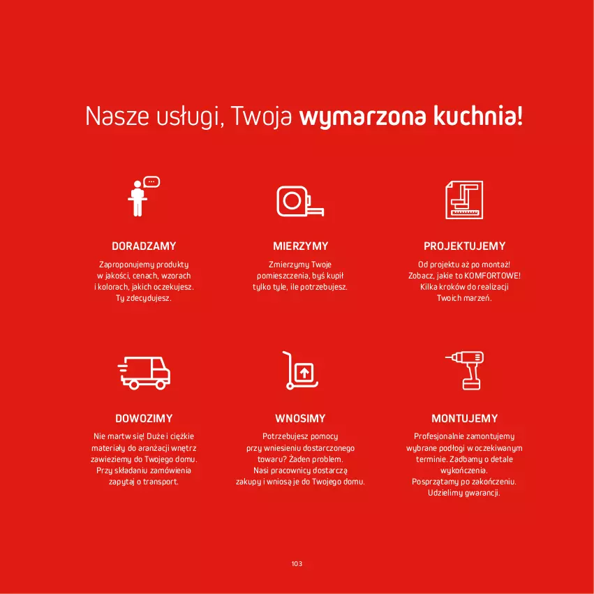 Gazetka promocyjna Komfort - Katalog kuchnie - ważna 01.05 do 30.09.2023 - strona 103 - produkty: Kuchnia, Por, Sport, Tran