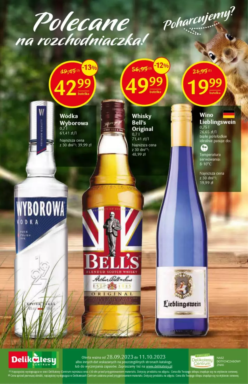 Gazetka promocyjna Delikatesy Centrum - DeliBarek DC28/DC39 - ważna 28.09 do 11.10.2023 - strona 28 - produkty: Bell, Gin, Rum, Ser, Whisky, Wino, Wódka, Wyborowa