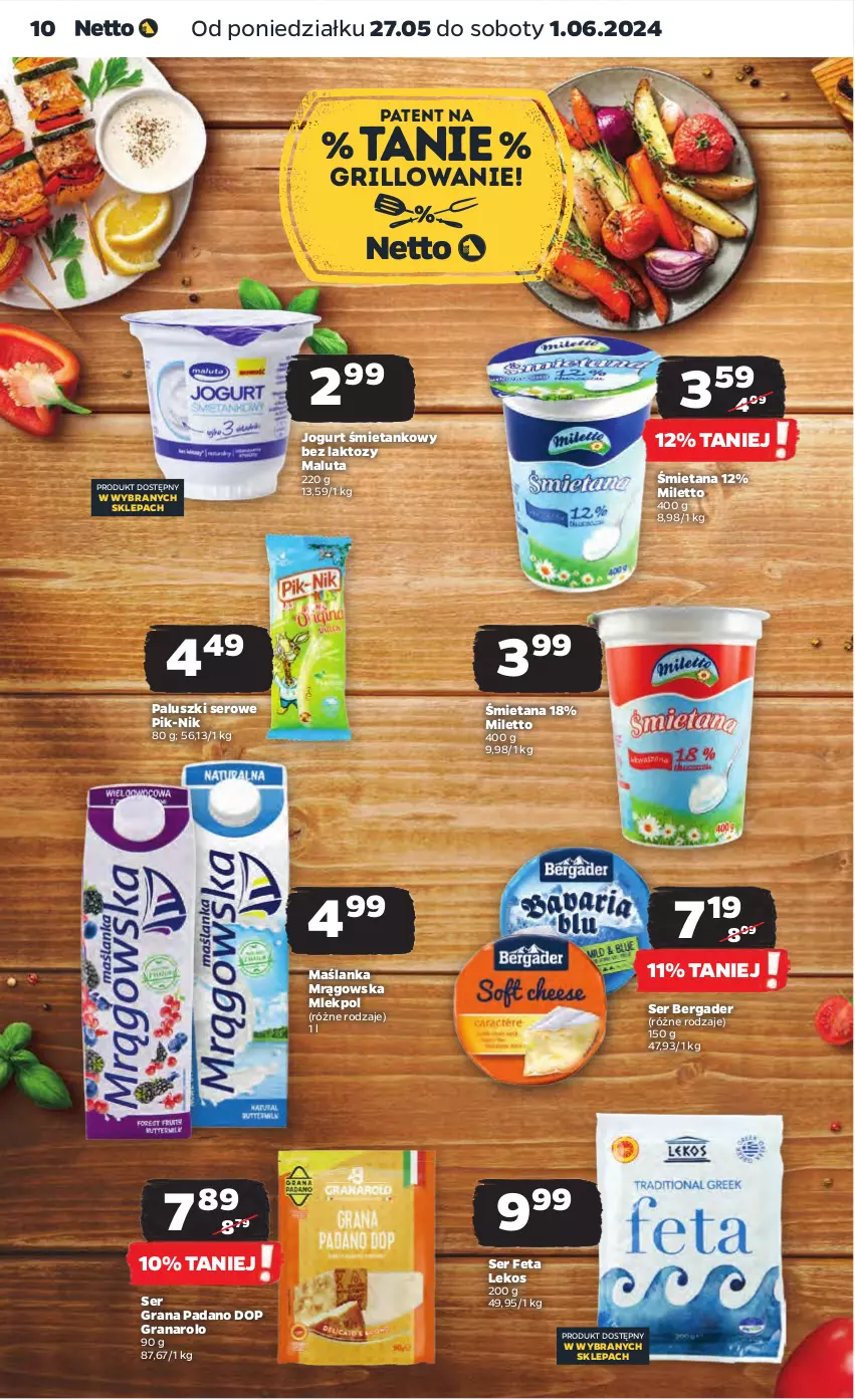 Gazetka promocyjna Netto - Od Poniedziałku - ważna 27.05 do 01.06.2024 - strona 10 - produkty: Feta, Gra, Grill, Jogurt, Maślanka, Ser