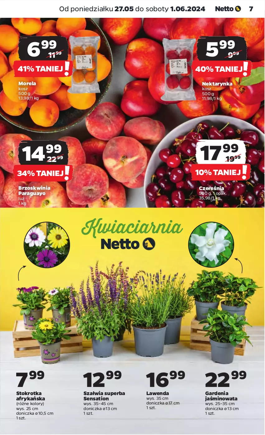 Gazetka promocyjna Netto - Od Poniedziałku - ważna 27.05 do 01.06.2024 - strona 7 - produkty: Kosz, Morela, Nektar, Nektarynka, Sati