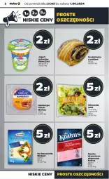 Gazetka promocyjna Netto - Od Poniedziałku - Gazetka - ważna od 01.06 do 01.06.2024 - strona 2 - produkty: Mozzarella, Jogurt naturalny, Krakus, Ser, Por, Zott, Jogurt, Hamburger, Sałat, Szynka, Burger, Sport, Morliny, Mieszanka sałat