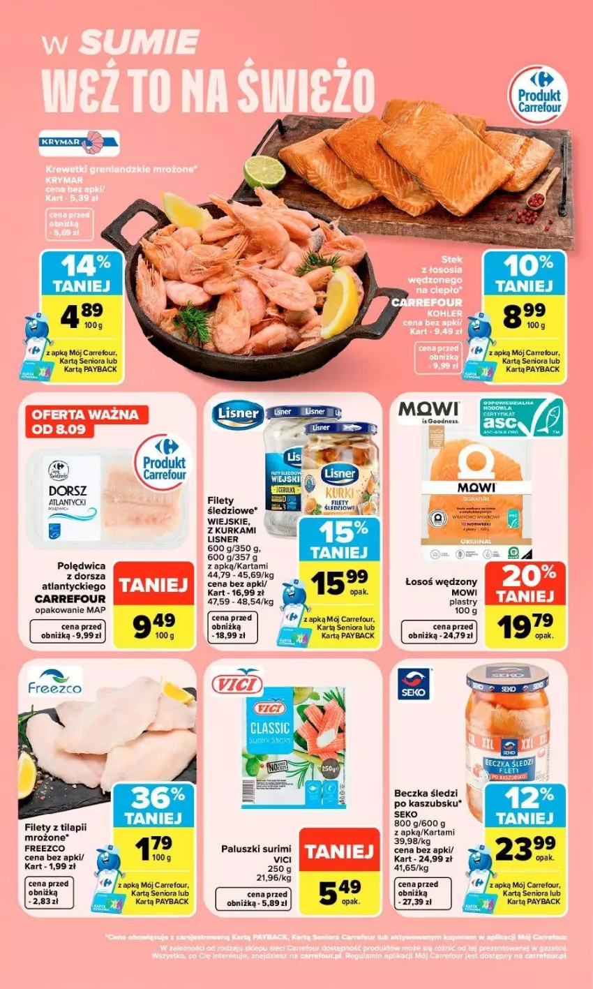 Gazetka promocyjna Carrefour - Gazetka Carrefour, Market w SUMIE weź to na świeżo - ważna 07.09 do 12.09.2026 - strona 2 - produkty: Dorsz, Lisner, Polędwica, SEKO, Surimi