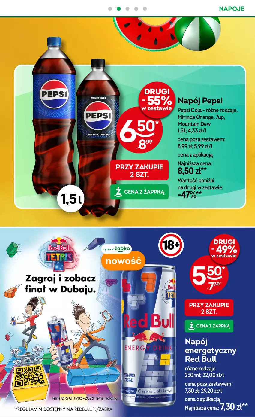 Gazetka promocyjna Żabka - ważna 13.08 do 26.08.2025 - strona 25 - produkty: 7up, Mirinda, Napój, Napój energetyczny, Napoje, Pepsi, Red Bull