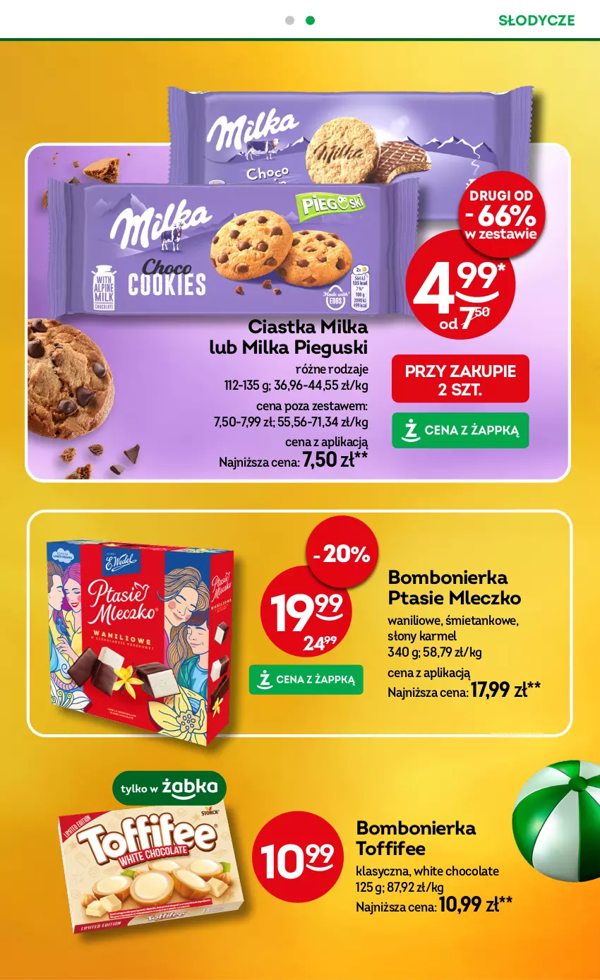 Gazetka promocyjna Żabka - ważna 13.08 do 26.08.2025 - strona 33 - produkty: Ciastka, Milka, Mleczko, Ptasie mleczko, Toffifee