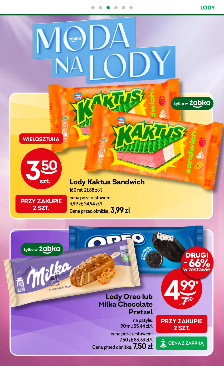 Gazetka promocyjna Żabka - ważna 13.08 do 26.08.2025 - strona 36 - produkty: Kaktus, Lody, Milka, Oreo
