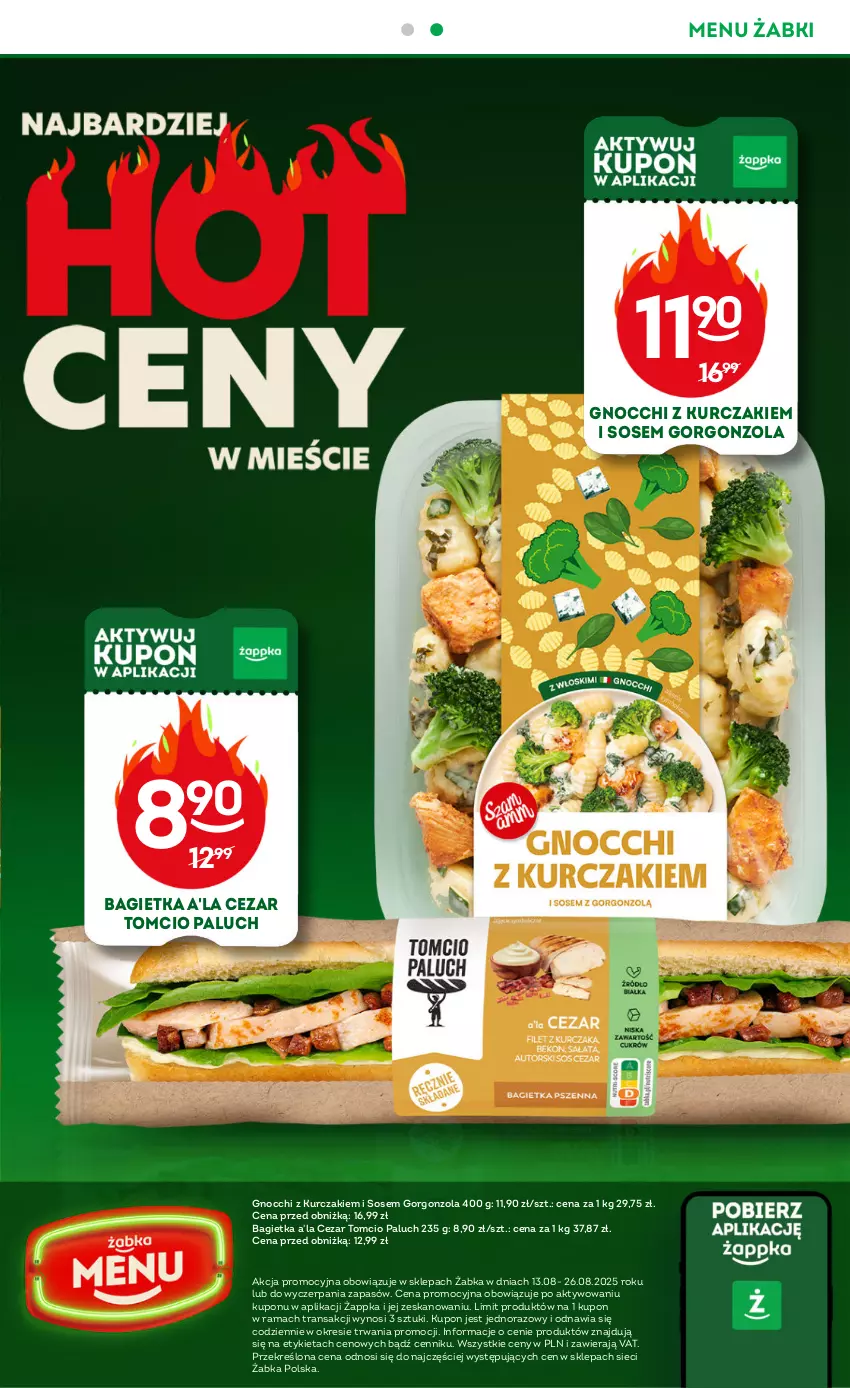 Gazetka promocyjna Żabka - ważna 13.08 do 26.08.2025 - strona 47 - produkty: Bagietka, Gnocchi, Gorgonzola, Kurczak, Rama, Sos, Tran