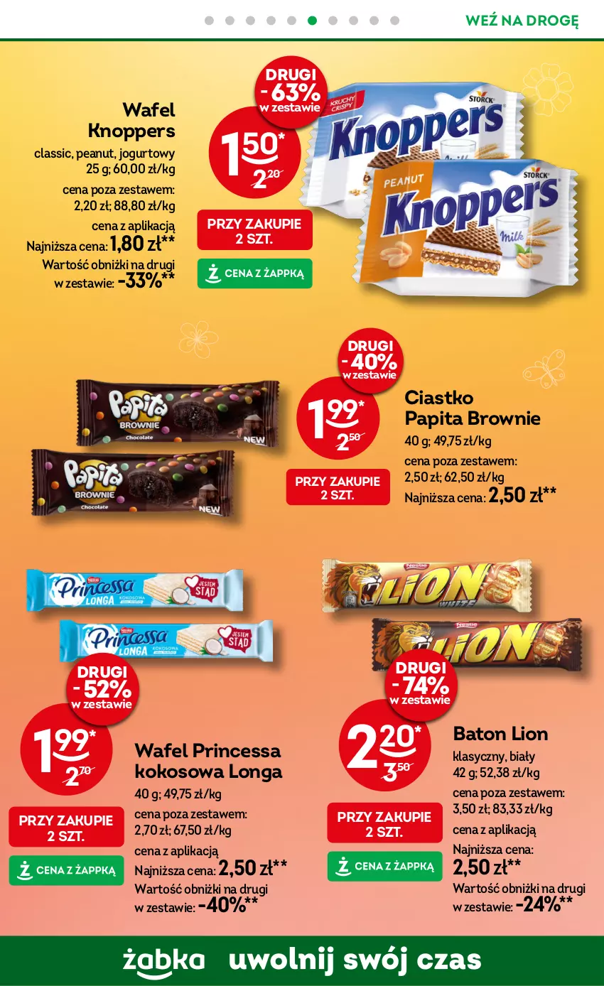 Gazetka promocyjna Żabka - ważna 13.08 do 26.08.2025 - strona 61 - produkty: Baton, Brownie, Jogurt, Knoppers, Kokos, Lion, Princessa