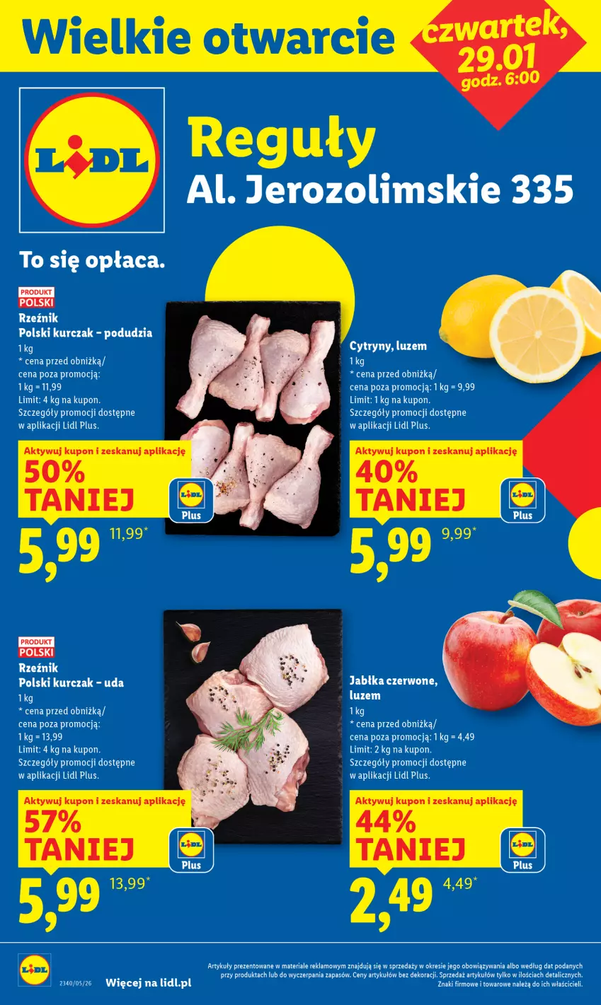 Gazetka promocyjna Lidl - Lidl w Regułach - ważna 29.01 do 07.02.2026 - strona 1 - produkty: Cytryny, Jabłka, Kurczak
