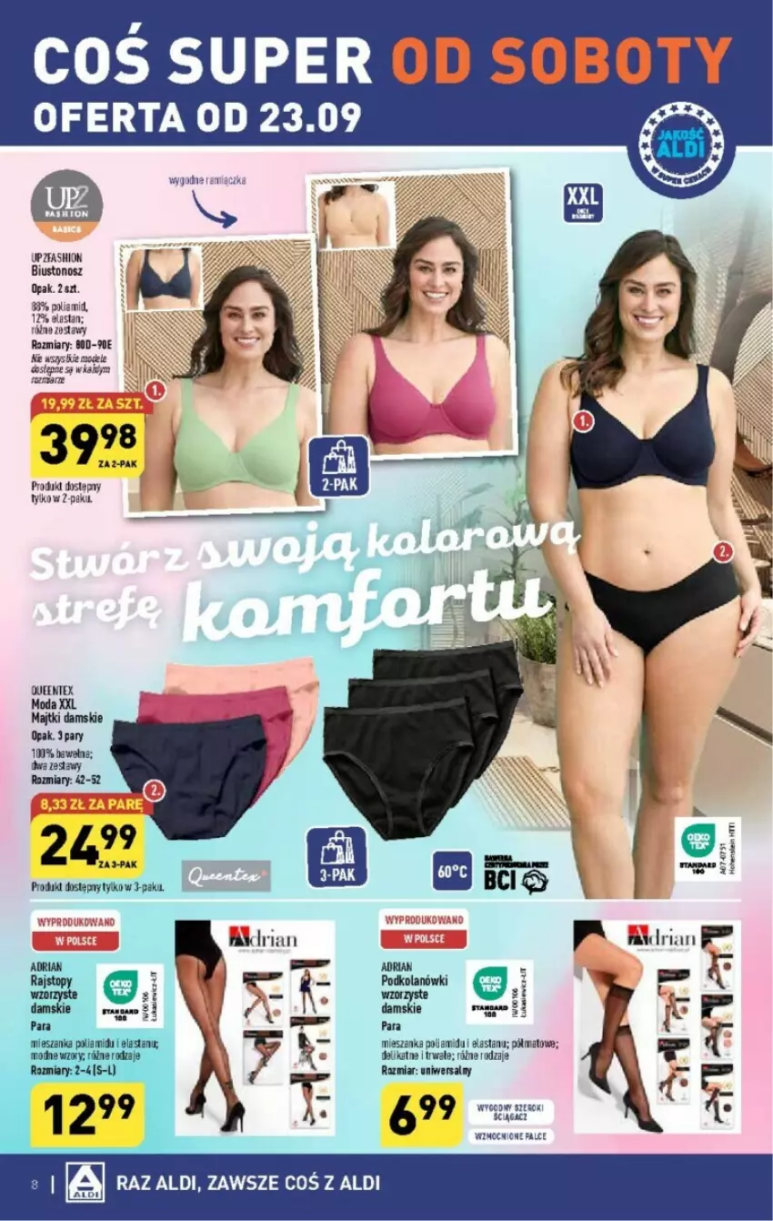 Gazetka promocyjna Aldi - ważna 20.09 do 23.09.2023 - strona 13 - produkty: Biustonosz, Fa, Majtki, Moda, Wełna