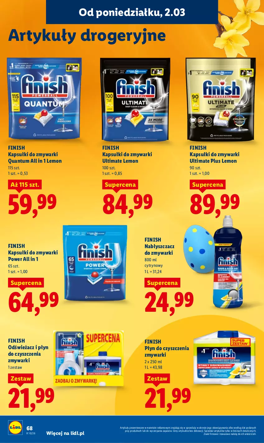 Gazetka promocyjna Lidl - Oferta ważna od 2.03 do 4.03 - ważna 02.03 do 04.03.2026 - strona 68 - produkty: Finish, Zmywarki