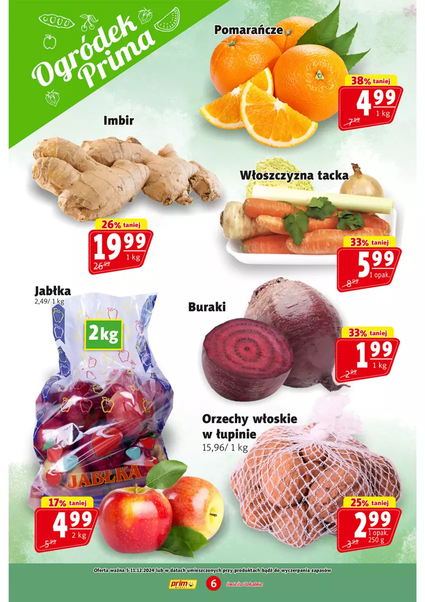 Gazetka promocyjna Prim Market - ważna 05.12 do 11.12.2024 - strona 6 - produkty: Jabłka, Orzechy włoskie, Pomarańcze