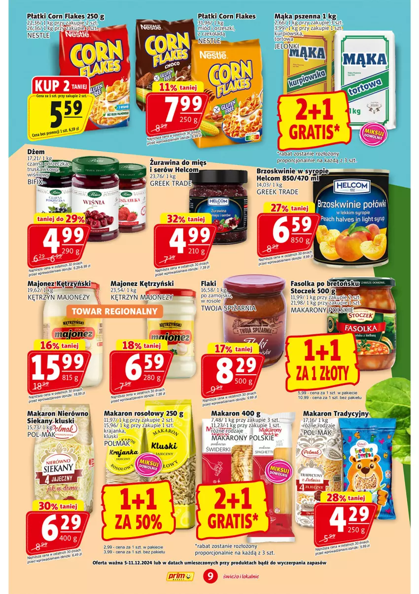 Gazetka promocyjna Prim Market - ważna 05.12 do 11.12.2024 - strona 9 - produkty: Fa, Flaki, HELCOM, Majonez, Makaron, Olma, Por, Ser, Spaghetti, Syrop